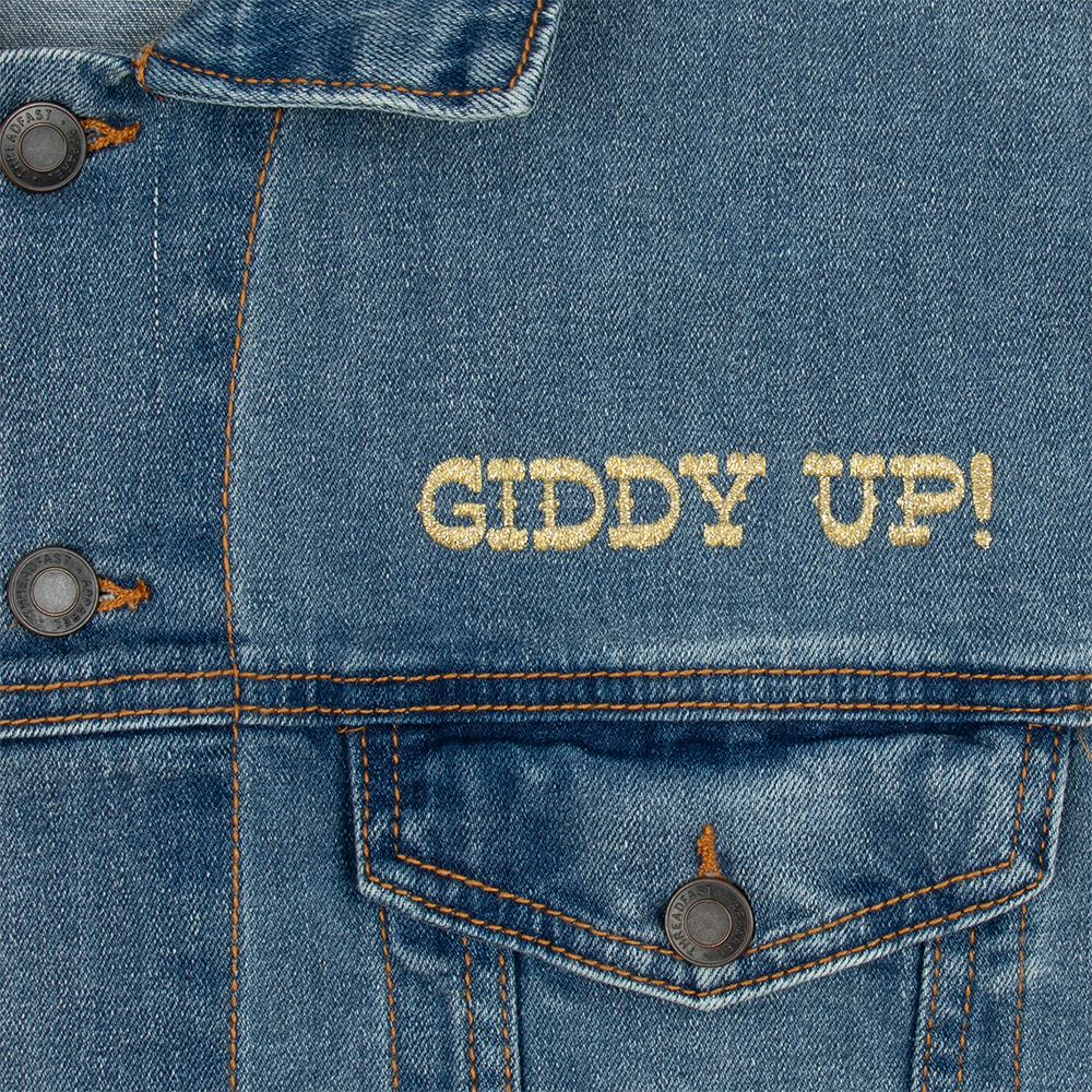 Giddy Up! Relaxed Fit Fabric Fringe Jacket Front Detail