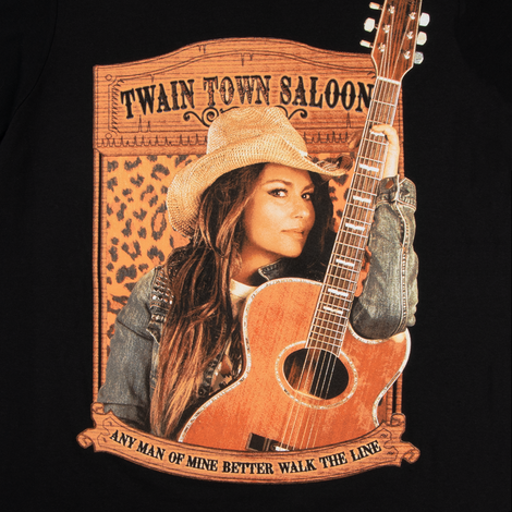 Twain Town Saloon Guitar Tee Detail