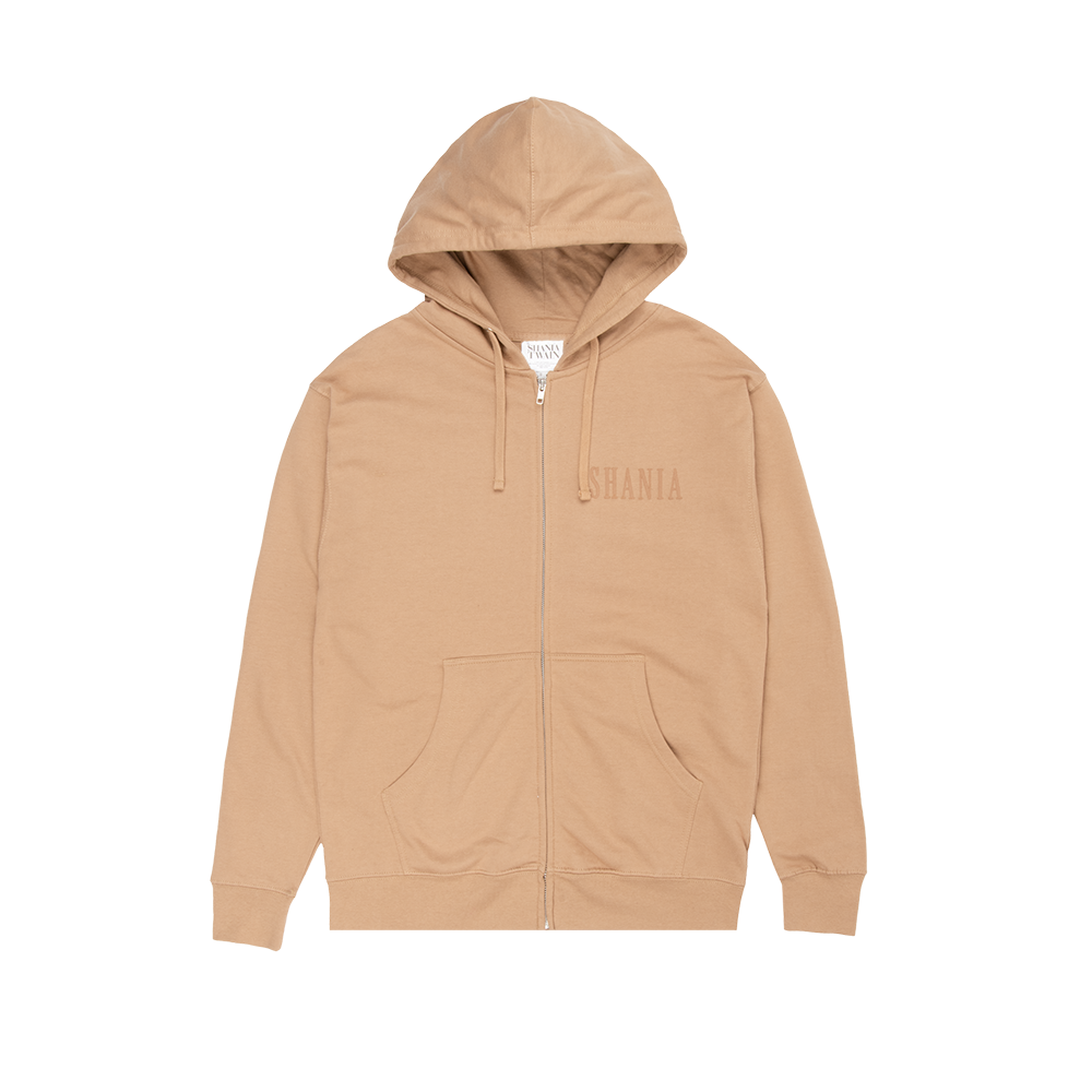 Tan top zip hoodie