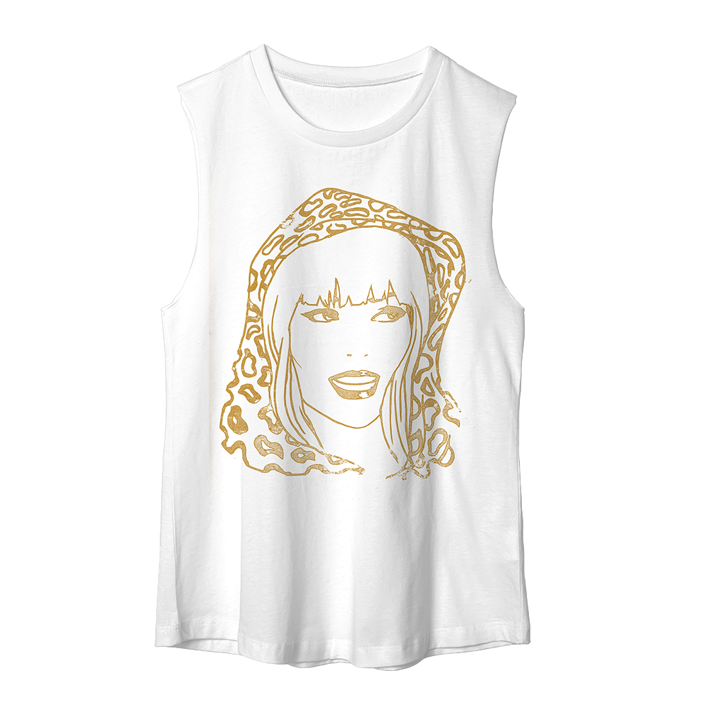 Gold Stencil Muscle Tank- Front